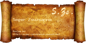 Seger Zsuzsanna névjegykártya