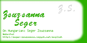 zsuzsanna seger business card